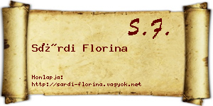Sárdi Florina névjegykártya